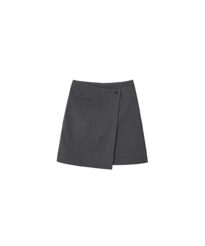 Siyajyu Sist9040 Modern Layered Skirt_Melange Gray