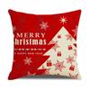 New Red and White Christmas Pillowcase Homewares Cartoon Elk Linen Sofa Pillowcase