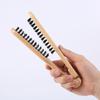 Wooden Handle Straightening Comb 2-in-1 Styling Comb & Hair Straightener for Smooth & Silky Hair, Anti-Scald Portable Hair Styling Tool for Home Trave