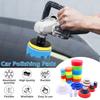 29 Stück Auto Polierpad Set Wiederverwendbar 1,2/2/3 Zoll Polierpads Schwamm Set Kit M14 Bohradapter Elektrowerkzeug Autopolierer