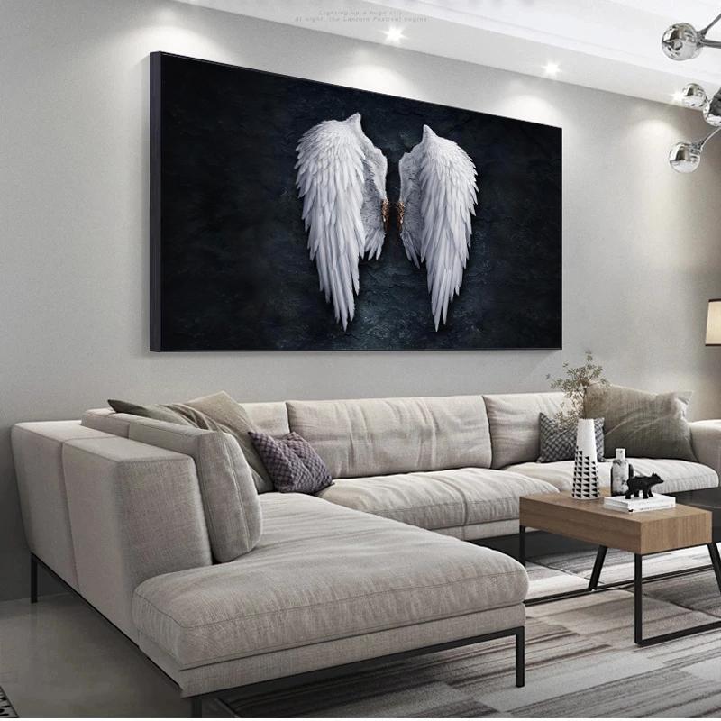 Tableau Banksy Ailes D'ange – Impression Sur Toile Encadrée 76x61cm – Décoration Murale Maison