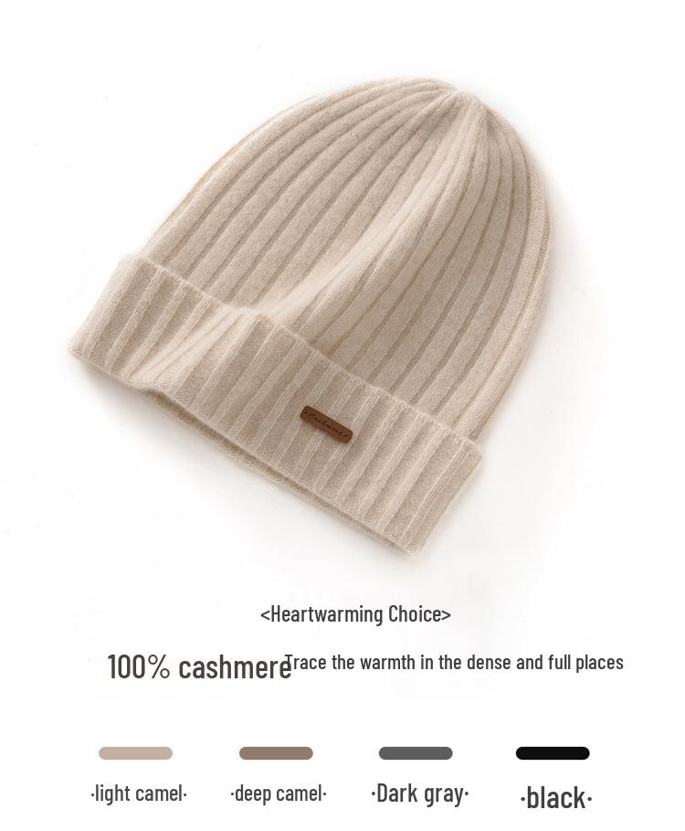 Unisex Thickened Ribbed Cashmere Hat - Autumn/Winter Fashionable Knitted Turban
