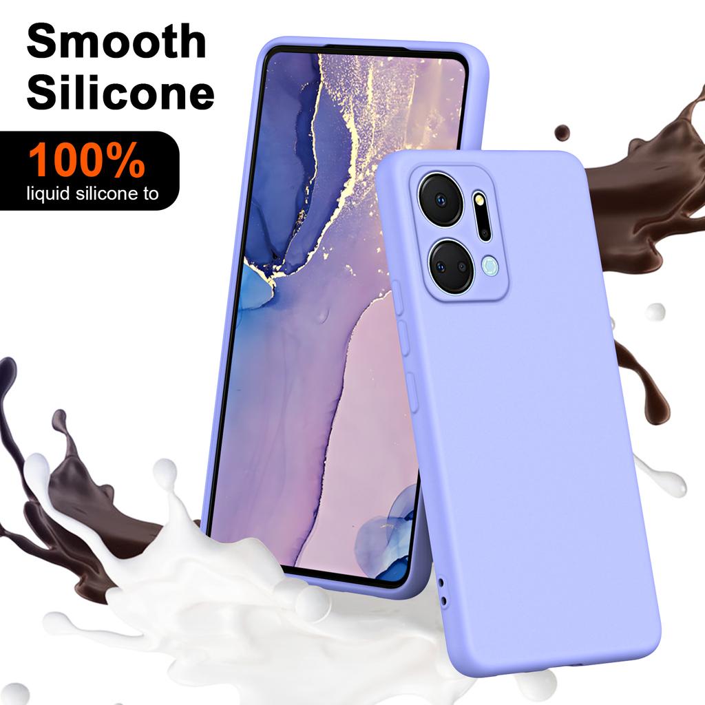 For Honor X7a 5G Fiber Lining Soft TPU Back Cover 2.2mm Thickness Rubberized Phone Case