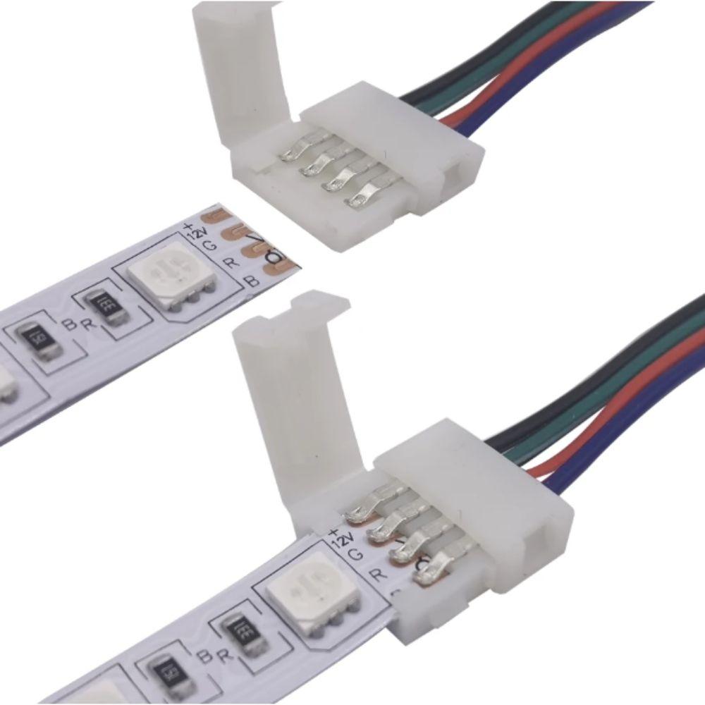 4Pin Design LED Strip Extension Connector 10mm Width PCB Connection Solderless LED Connector 5-24V Voltage Clip Installation