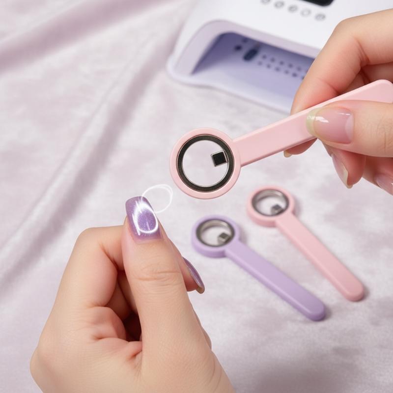 Anello Magnetico per Unghie Cat Eye Strumento Magnetico con Manico per Smalto Gel Cat Eye Manicure Fai da Te Strumenti per Manicure