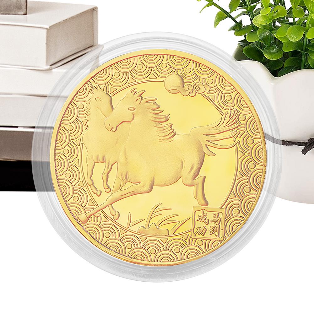 Commemorative Coin Fortune Auspicious Horse Souvenir Collectible Souvenir For Friends Women Men Kids Christmas Holiday Easter