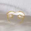 European and American Inlaid Water Drop Zircon Stud Earrings, Special-shaped Geometric Curves, Lines Do Not Fade, Earrings Are Light Luxury
