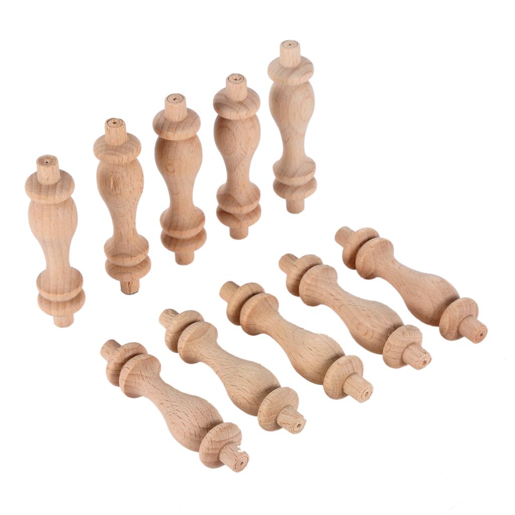 10ks Nenabarvené Nedokončené Dřevěná Řemesla Sloupky Mostu Dřevěný Plot Korálky Soustruh Malá Aplikace Vintage Domov Svatba Dekor