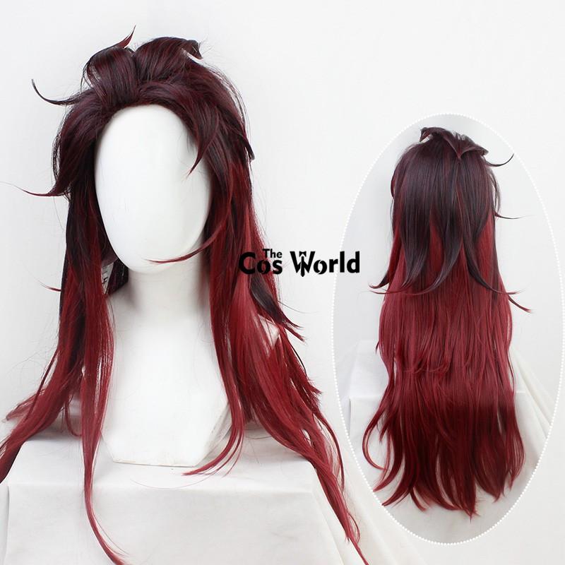 Kamado Tanjiro Halloween Anime Cosplay Wigs Fiber Heat Resistant Synthetic Hair + Wig Cap