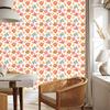 Wallpaper Flowers White, Cream and Coral for Living Room and Bedroom 50x1000