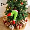 Xmas Tree Ornament for Kids Christmas Elf Stuffed Leg Ornaments Santa Green/Red Legs Decorations Poseable Indoor Fireplace Holiday Door Wreath