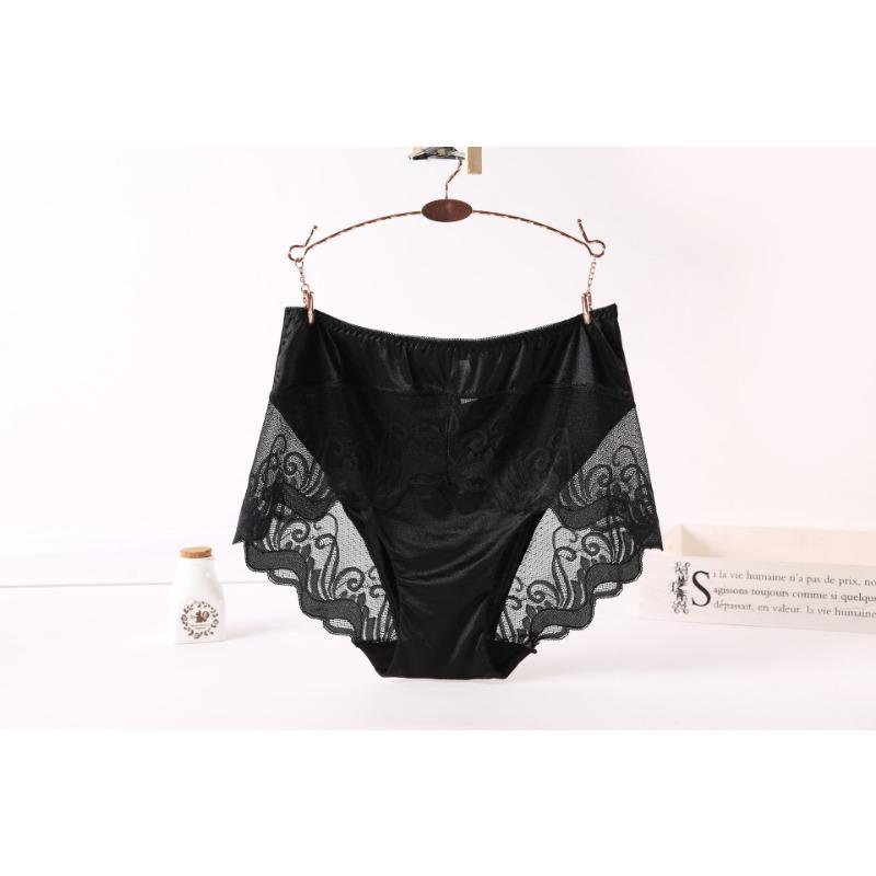 Hoher Slip mit Taille, Übergröße, Dessous, Unterwäsche für Damen, Unterwäsche, modale Spitze, rotes Höschen