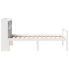 Solid Wood Bed with Shelf Without Mattress White 75x190 cm Pine