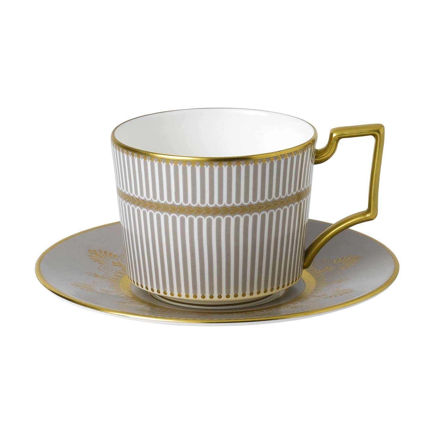 

[Officially Imported] Wedgwood Anthemion Grey Teacup & Saucer, Approx. 250ml, 1054396