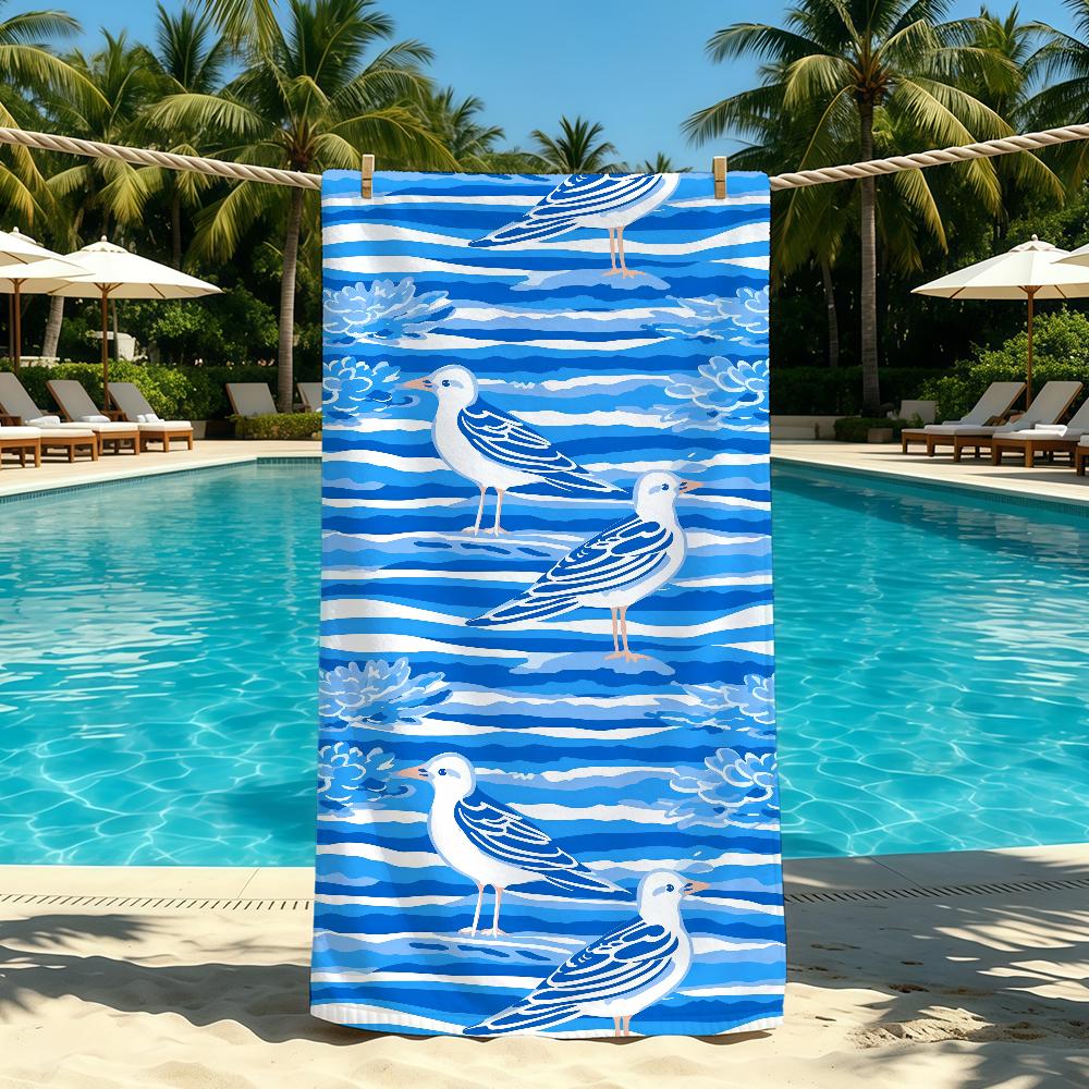 Seagull Towel Animal For Cute Outdoor Camping Beach Towel Super Absorbent Quick-Drying Summer Towel