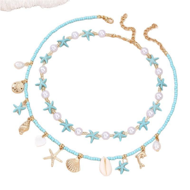 Bohemisk Strandstil Hjärthänge Halsband Med Geometrisk Design För Kvinnor Sommar Mode