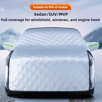 Winddichte Wasserdichte Vergrößerte Auto-Schneedecke 7-lagige Winter-Auto-Fenster-Eisabdeckung Windschutzscheiben-Schneeschild Universell für SUV Limousine