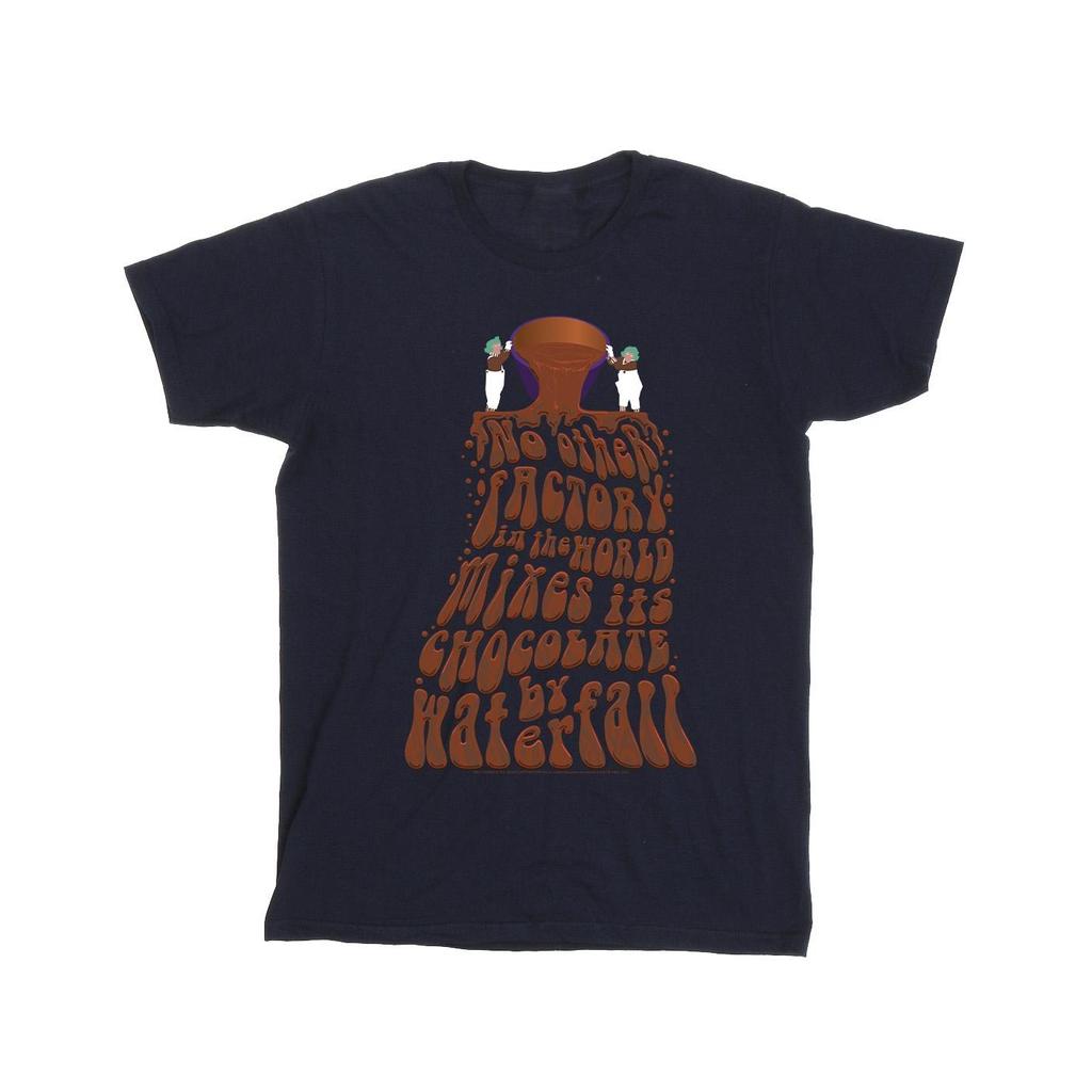 Willy Wonka Mädchen-T-Shirt aus Baumwolle mit Schokoladenwasserfall