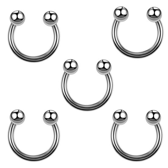 60 Stück Unisex Edelstahl Lippen Nagel Augenbrauen Stecker Nasenring Piercing Mischset