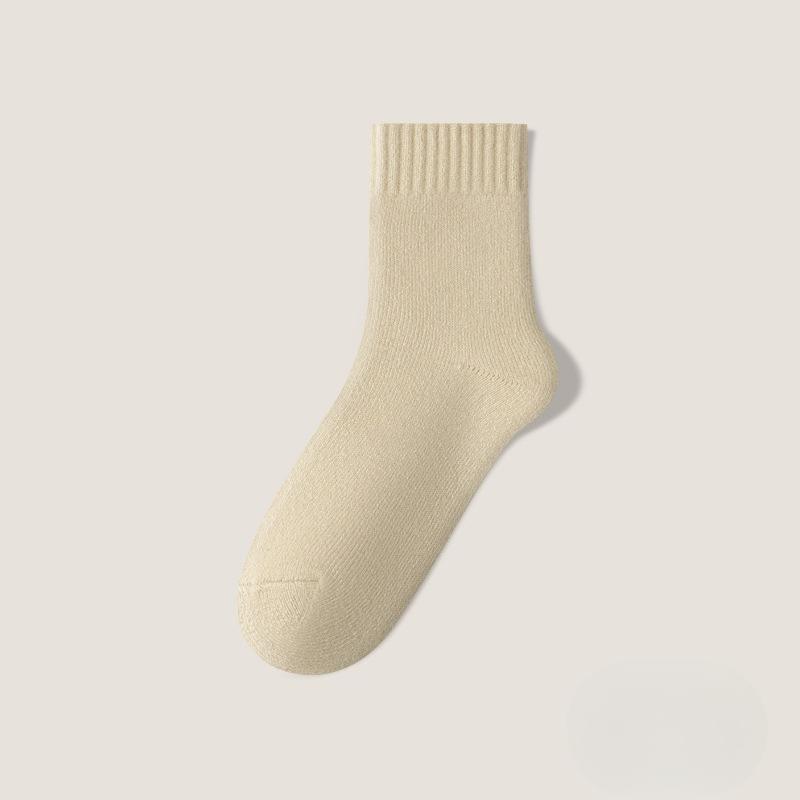 Female Autumn and Winter Plus Velvet and Thick Warm Hair Ring Sleep In The Tube Socks