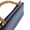 GUCCI leather 2way Handbag leather blue Women 470271 Used