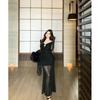 Elegant Mature Women's One-Shoulder Mesh Long-Sleeve Slim Fit Formal Dress 2026