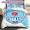 Rugby Club The Bulls Pattern Bedding,Quilt Set Quilt Cover Pillowcase Home Birthday Gift (1*duvet cover+2*pillowcase,without core)