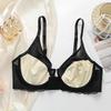 Seksowna Czarna Koronkowa Bielizna dla Kobiet, Biustonosz Push-up dla Małego Biustu, Zapobiegający Opadaniu i Zmniejszający Rozmiar Piersi