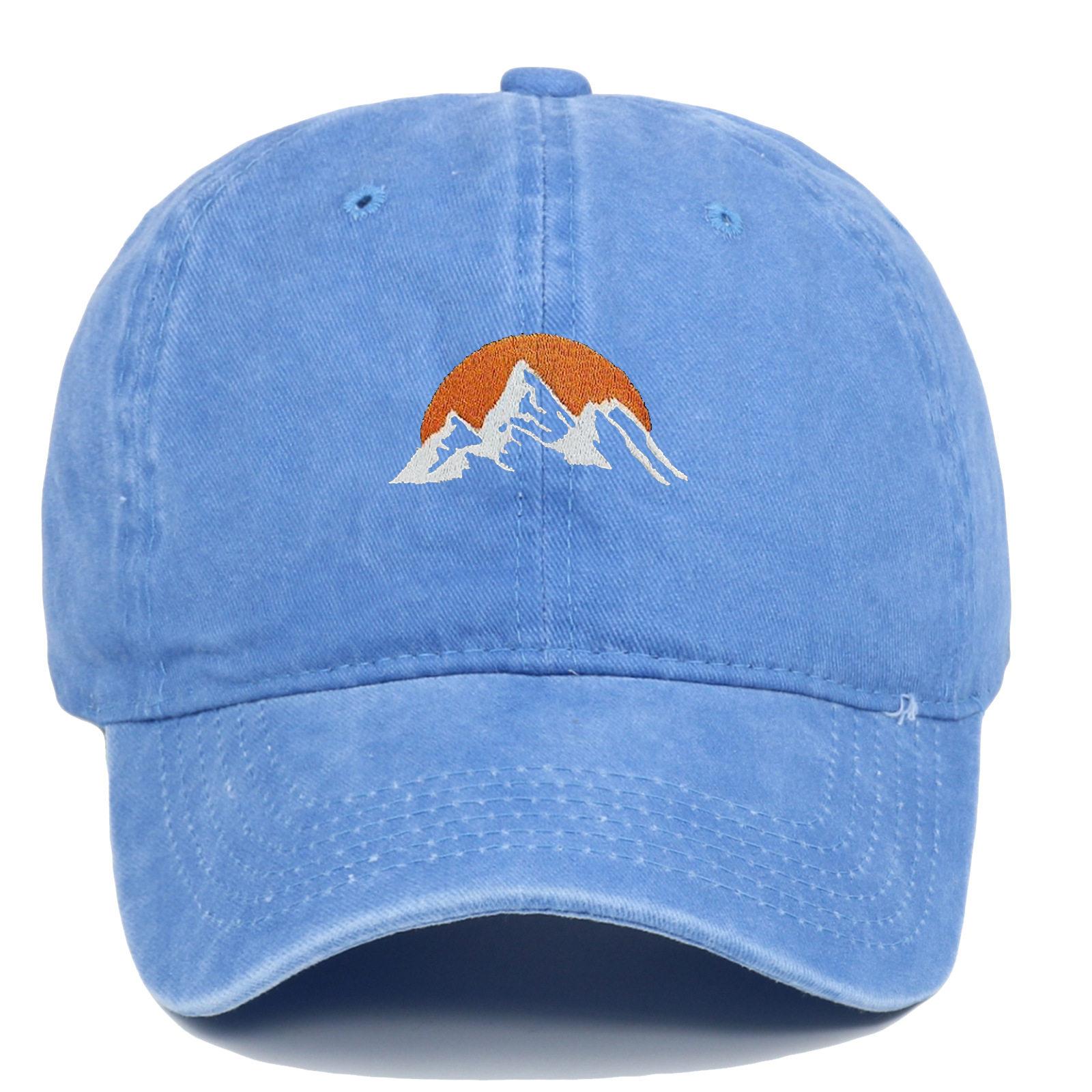 

1pc Unisex Embroidered Sunset Baseball Hat washed Adjustable Outdoor Casual Sport Trucker Hat Suitable for Daily Wear commute Adjustable& 8Y светло-синий