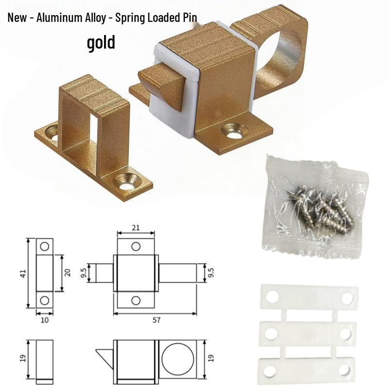 Automatic Surface-Mounted Aluminum Alloy Spring Latch for Wooden Doors, Windows, and Cabinets