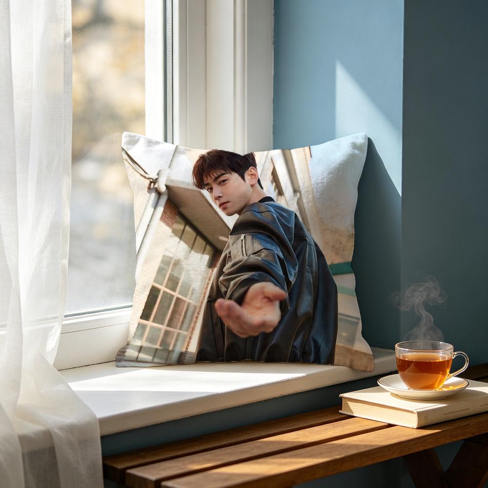 actor Cha Eun Woo Cushion Cover Cushion Cover Set  50x50 45x45 40x40 Pillowcase Decorative Sofa Home Decor