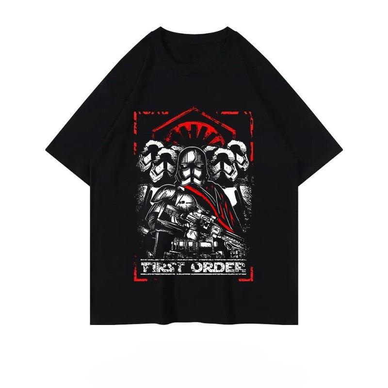 Star Wars Commemorative Edition Pure Cotton Men and Women Short Sleeved Cartoon Printed Short Sleeved Casual Parentchild Top