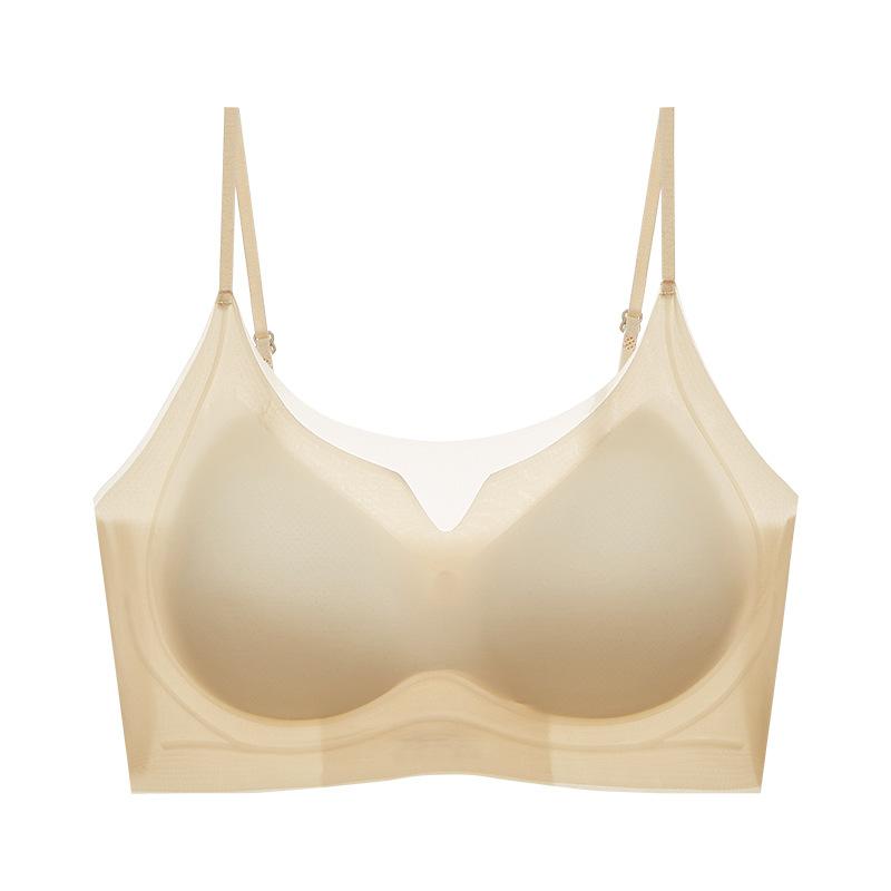 Jelly Glue Soft Support Sports Vest Underwear Women's Fixed Cup No Steel Ring Gathering Breathable Non-marking Anti-vibration Bra