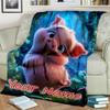 1PC Custom Name Pig Forest Flannel Blanket Versatile,all-season Throw Suitable for the Living Room,bedroom,camping,travel,and Gift