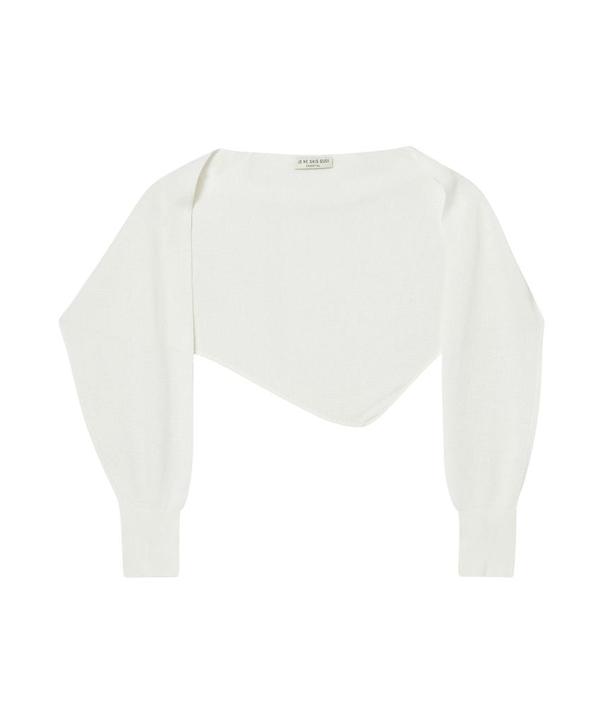 JE NE SAIS QUOI Rib Cashmere Knit + Shawl Muffler Set_ Ivory