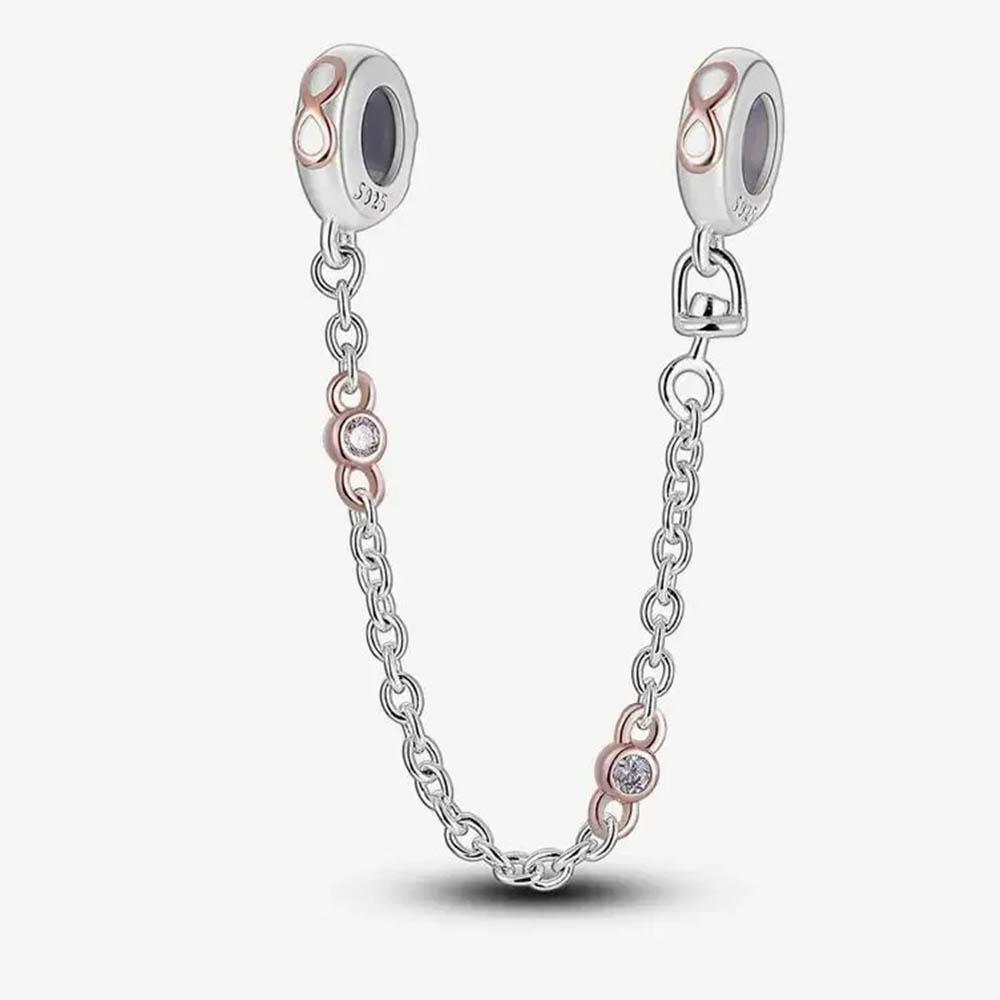 New In Color Zircon Angle Round Clip Bead Fit Pan Original Bracelet Women Copper Safety Chain Jewelry Gift