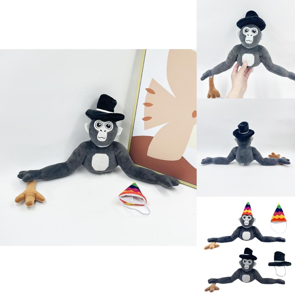 New Gorilla Tag Monke Plush Toy Stuffed Animal Doll With Hat 25cm Tall