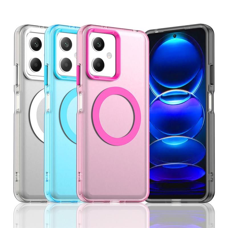 Para Capa Poco X5 5G Para Poco X5 X6 X7 Pro 5G Capa Cor Doce Translúcida Fosca Magnética À Prova de Choque Bumper Protetor