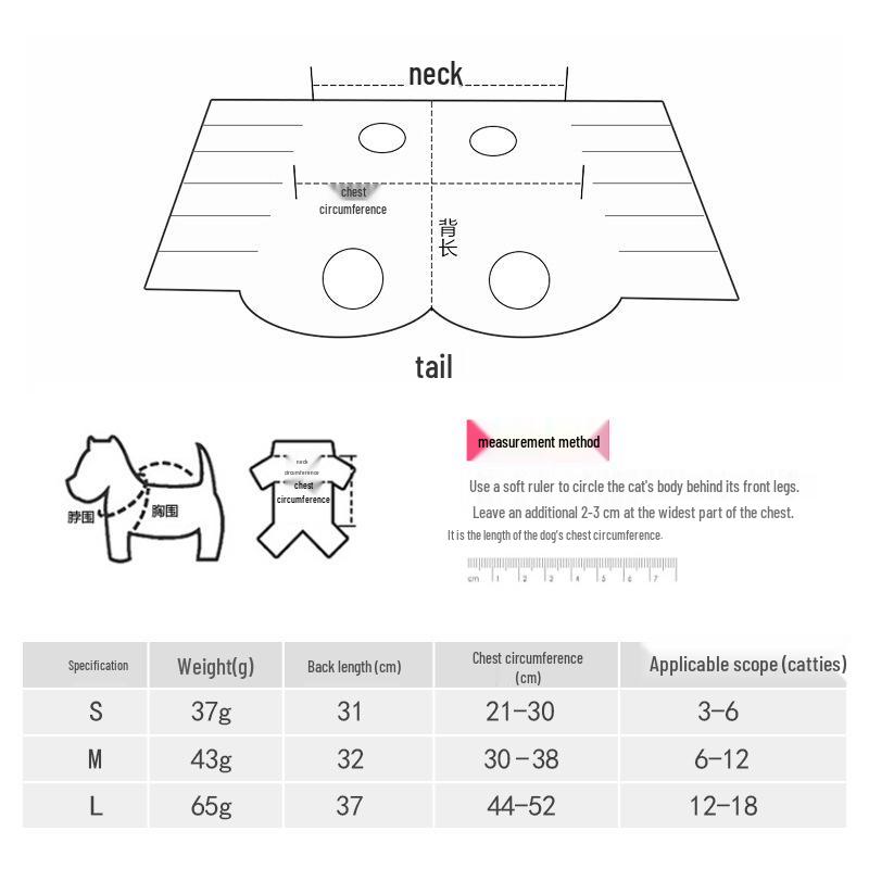 Breathable Cotton Summer Sterilization Suit for Female Cats - Surgical and Weaning Clothes