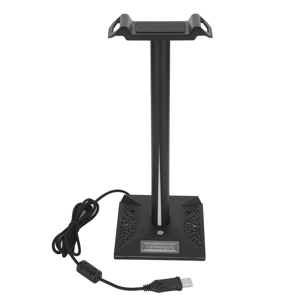 Light Effect Touch Headset Bracket Dimming RGB with Dual USB Interface 3.5mm Audio