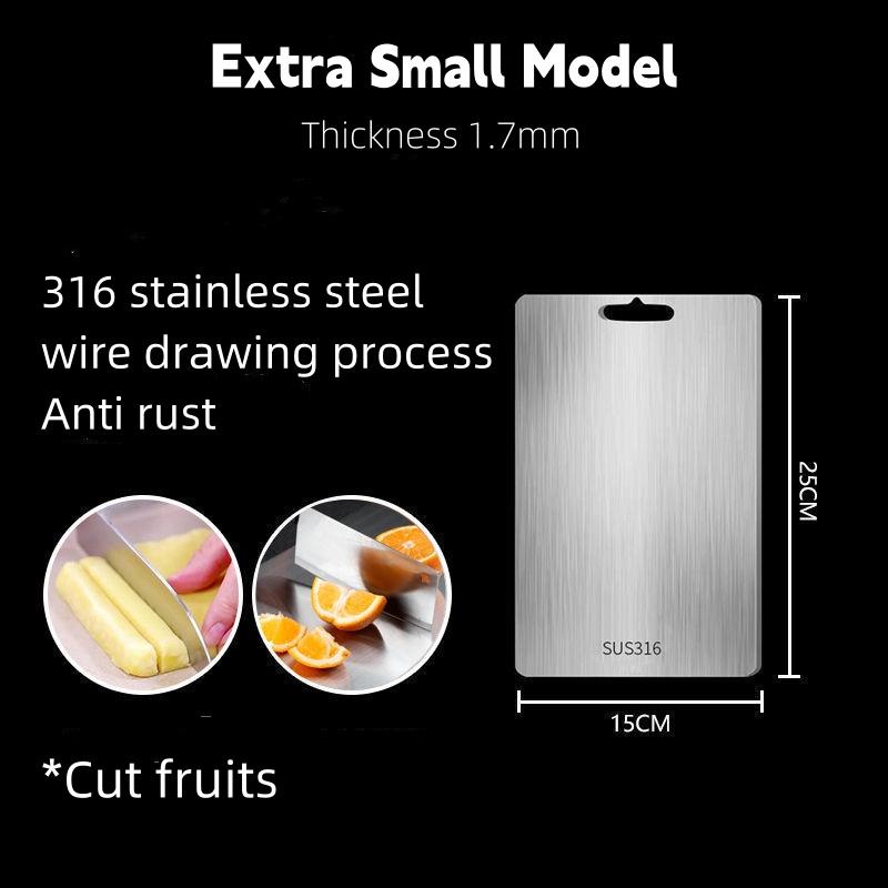 316 Stainless Steel Panel and Chopping Board,Kitchen Household Thickened Double Sided Cutting Board,Block Kneading Dough Board