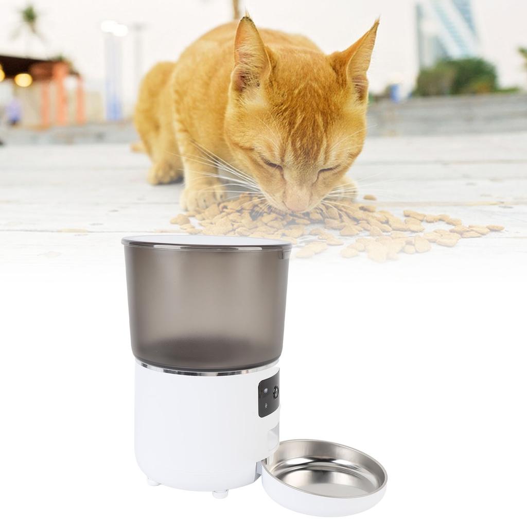 Automatic Cat Feeder 4L Timed Pet Feeder Dry Food Dispenser for Cats Small Dogs Detachable Mobile Phone APP Portion Control Wireless