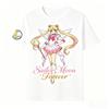 2026 Summer Sailor Moon Retro Cosplay Tshirt Unisexs Oversize Casual Cotton Printed Shortsleeved Unisex Childrens Sports Shirt