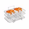 Air Fryer Rack Grilling Rack Stainless Steel 3 Layers Mesh Grill Basket Stackable Multifunctional Air Fryer Accessories