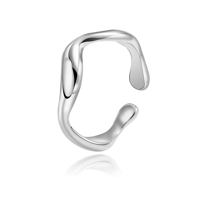 Gold-Plated Titanium Steel Geometric Open Ring: Fashionable, Simple, and Colorfast Adjustable