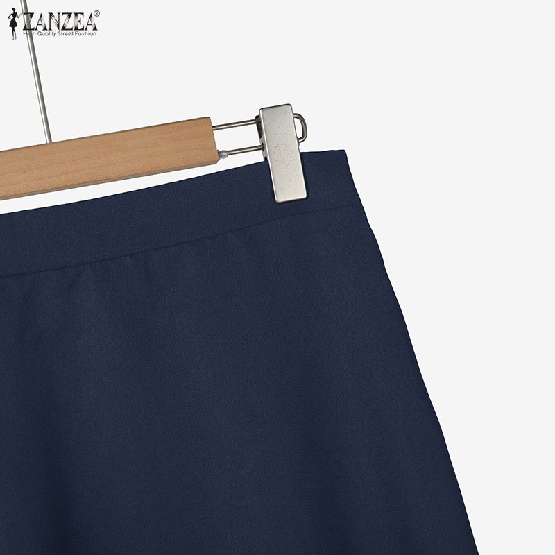 ZANZEA Bluză cu mânecă lungă patchwork pentru femei și fustă lungă, seturi casual din două piese