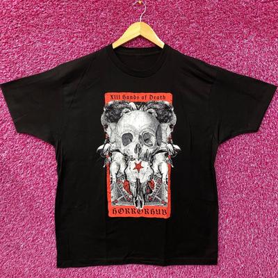 Horror Hub Hände des Todes Tarotkarte Grafikdesign T-Shirt
