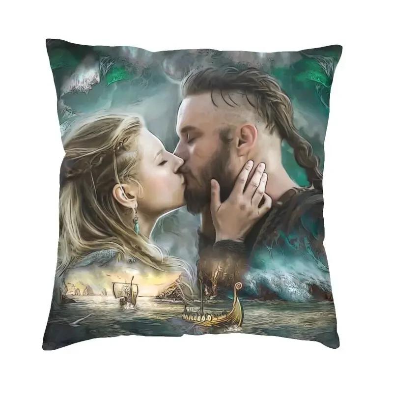 Viking Runes Thor Mjolnir Cushion Covers Soft Norse Valhalla Odin Pillow Case for Sofa Car Square Pillowcase 45cm 18Inch