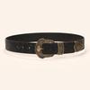 Modischer Breiter Western Cowboy Gürtel PU Leder Vintage Schnalle Gürtel Retro Lässiger Taillengürtel Herren Damen