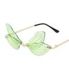 Trendy Rimless Sunglasses Vintage Dragonfly Wings Unisex Fashion UV Protection